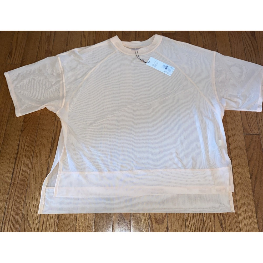 Calia Oversized Mesh Tee Peach Sorbet Running Size Large Lightweight